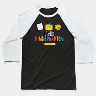 Hello Kindergarten,first day of school,Hello Kindergarten Back to School Baseball T-Shirt